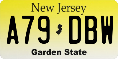 NJ license plate A79DBW