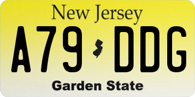 NJ license plate A79DDG