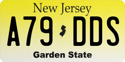NJ license plate A79DDS