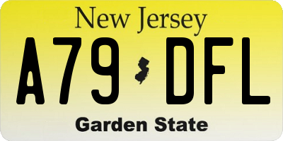 NJ license plate A79DFL