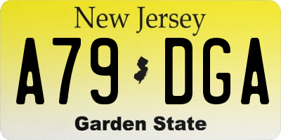 NJ license plate A79DGA