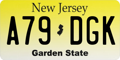 NJ license plate A79DGK