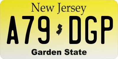 NJ license plate A79DGP