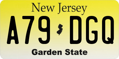 NJ license plate A79DGQ