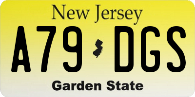 NJ license plate A79DGS