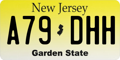 NJ license plate A79DHH
