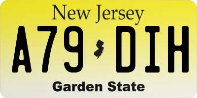 NJ license plate A79DIH