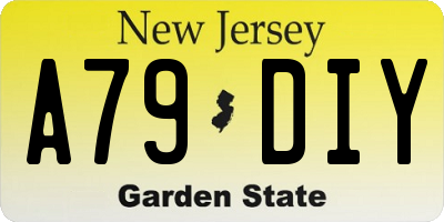 NJ license plate A79DIY