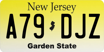 NJ license plate A79DJZ