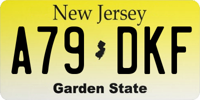 NJ license plate A79DKF