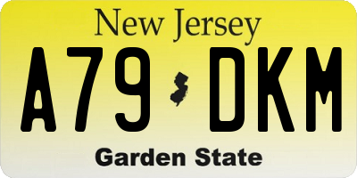NJ license plate A79DKM