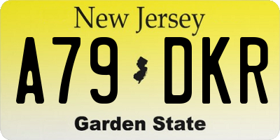 NJ license plate A79DKR