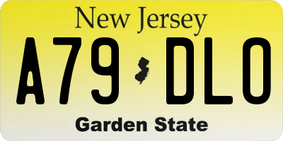 NJ license plate A79DLO
