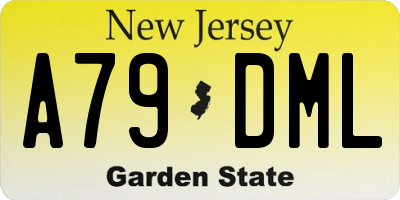 NJ license plate A79DML