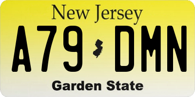 NJ license plate A79DMN