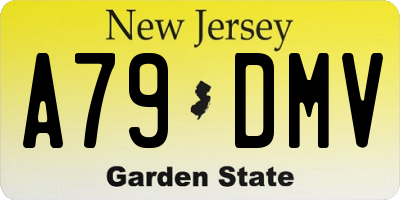 NJ license plate A79DMV