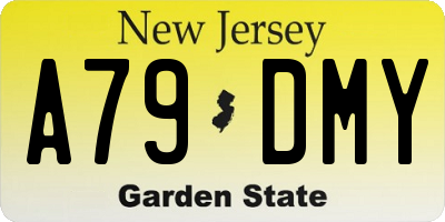 NJ license plate A79DMY
