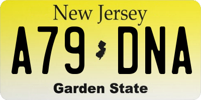 NJ license plate A79DNA