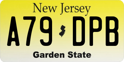 NJ license plate A79DPB