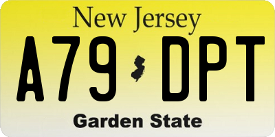 NJ license plate A79DPT
