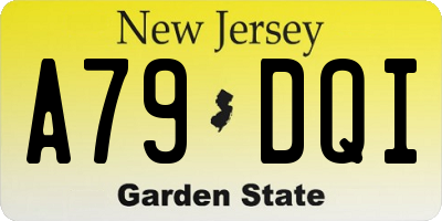 NJ license plate A79DQI