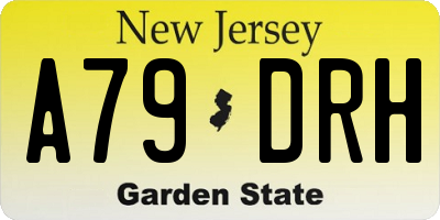 NJ license plate A79DRH