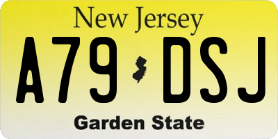 NJ license plate A79DSJ