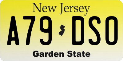 NJ license plate A79DSO