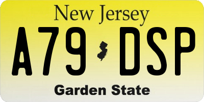 NJ license plate A79DSP