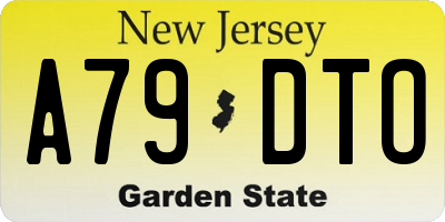 NJ license plate A79DTO