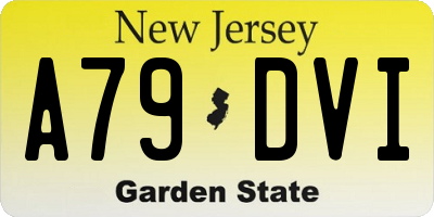 NJ license plate A79DVI