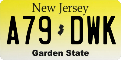 NJ license plate A79DWK