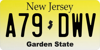NJ license plate A79DWV