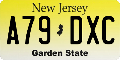 NJ license plate A79DXC