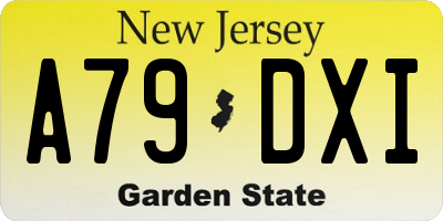 NJ license plate A79DXI