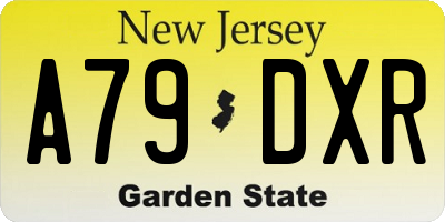 NJ license plate A79DXR