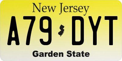 NJ license plate A79DYT