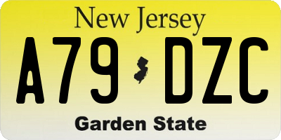 NJ license plate A79DZC
