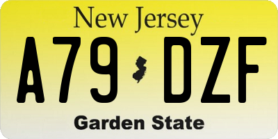 NJ license plate A79DZF