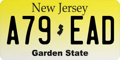 NJ license plate A79EAD