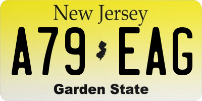 NJ license plate A79EAG