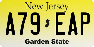 NJ license plate A79EAP