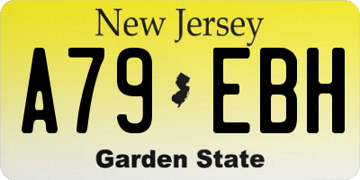 NJ license plate A79EBH