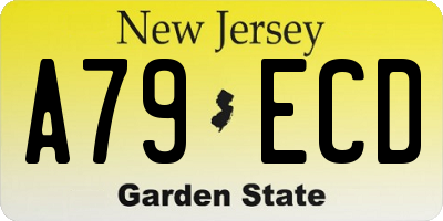 NJ license plate A79ECD
