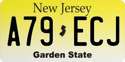 NJ license plate A79ECJ