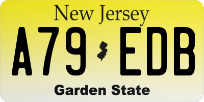 NJ license plate A79EDB