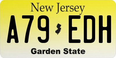 NJ license plate A79EDH