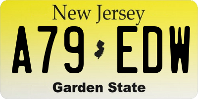 NJ license plate A79EDW