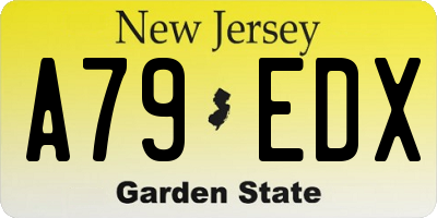 NJ license plate A79EDX