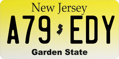 NJ license plate A79EDY